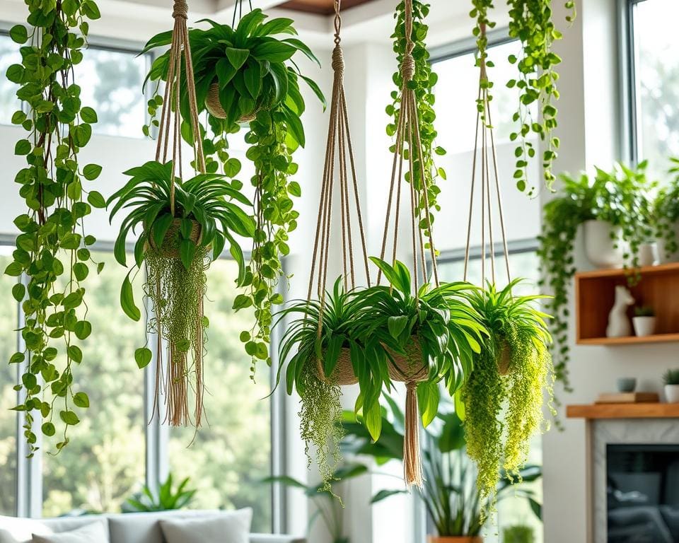 Decoratieve ideeën voor hangplanten