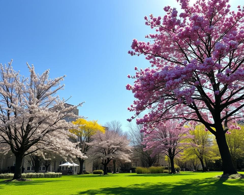 Bomen kiezen die mooi bloeien in de lente