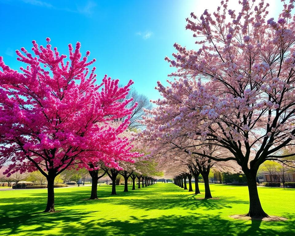 Bomen kiezen die mooi bloeien in de lente