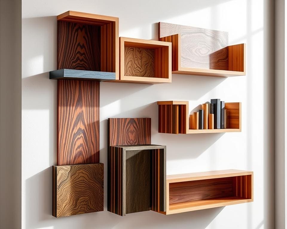 Decoratieve afwerkingen op wandrekken