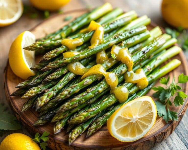 Gegrilde asperges met een citroen-dressing