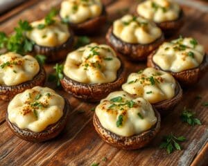 Gevulde champignons met roomkaas en knoflook