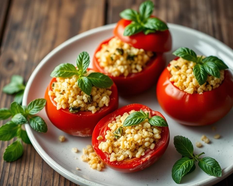 Gevulde tomaten met couscous en munt