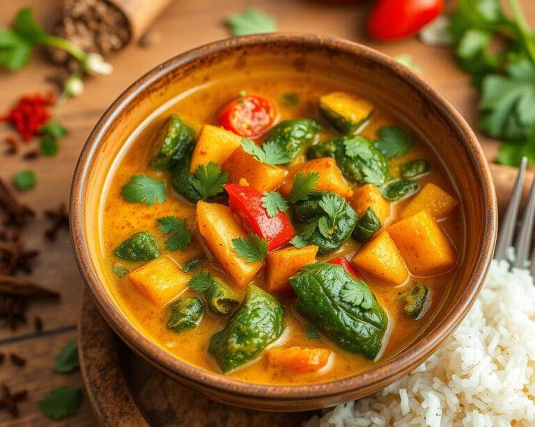 Groentecurry met spinazie en kokosmelk