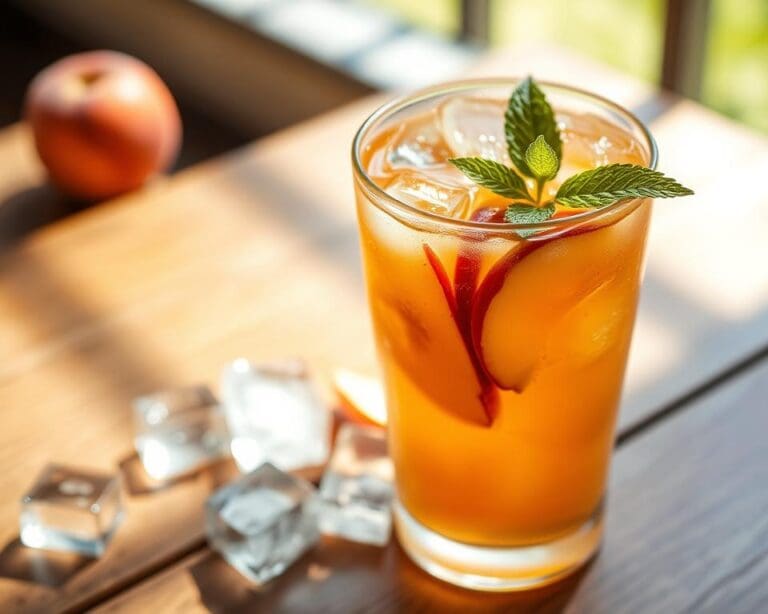 Iced Peach Tea mocktail: Zoet en fris