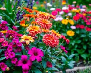 Kleurrijke bloemen die het hele jaar bloeien