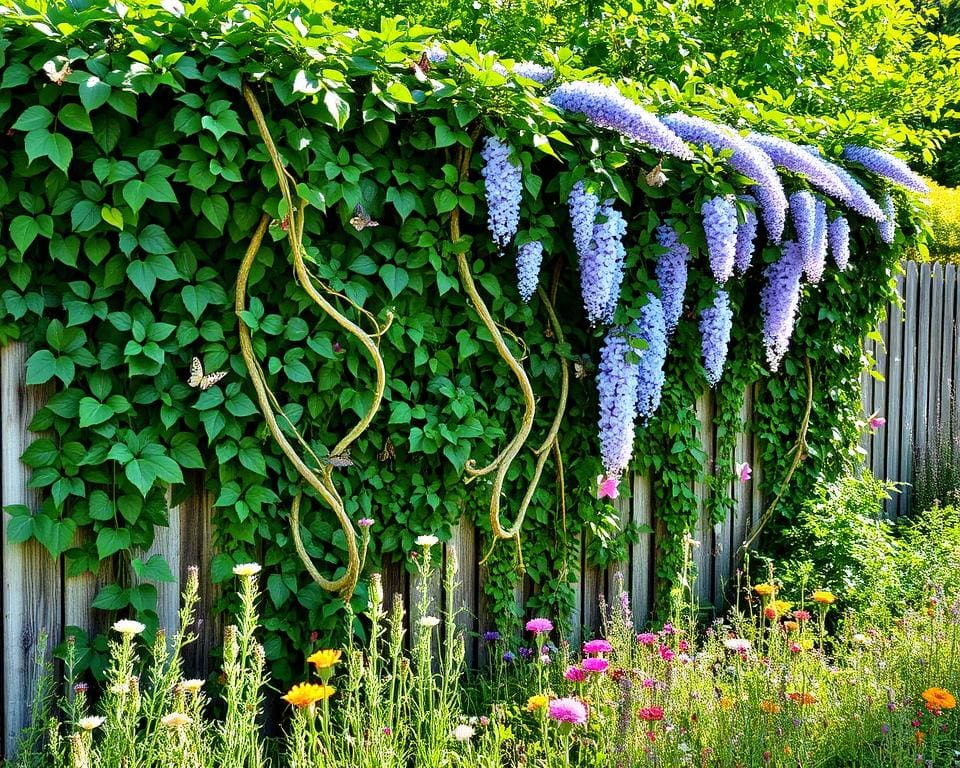 Maak een natuurlijke haag met klimplanten