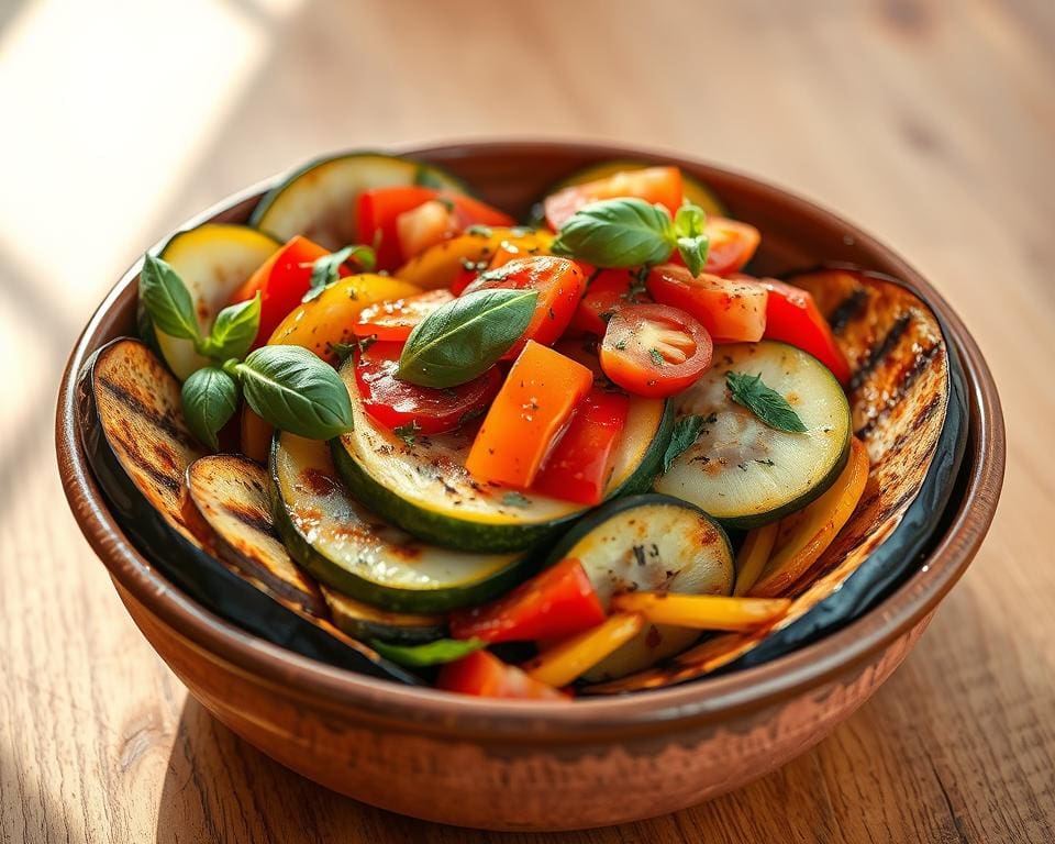 Ratatouille met kruiden en gegrilde aubergine