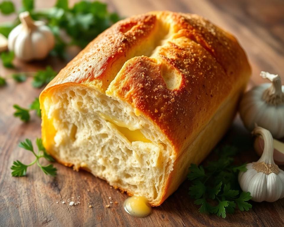 Stokbrood met knoflookboter uit de oven