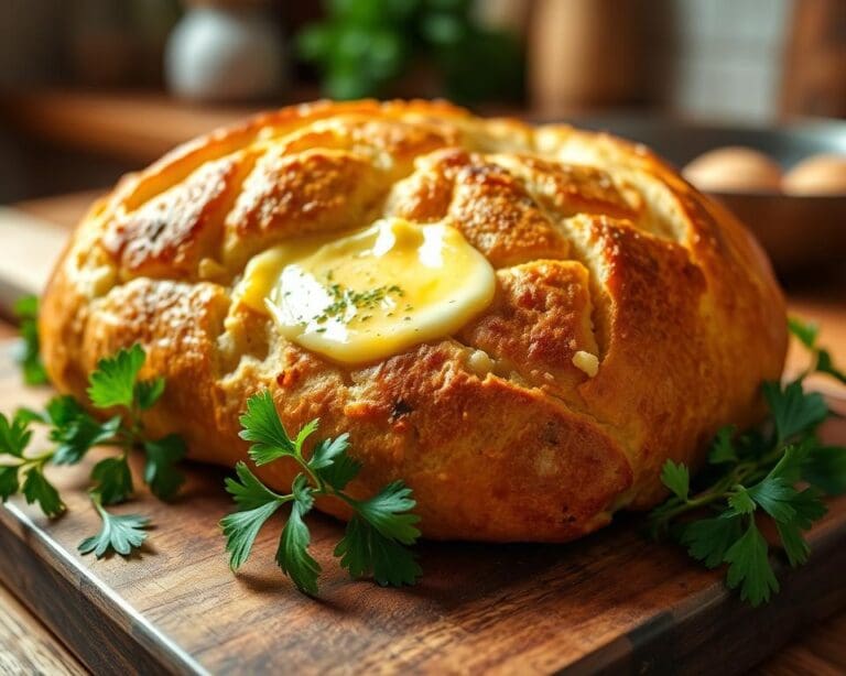 Stokbrood met knoflookboter uit de oven