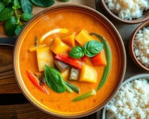 Thaise curry met kokosmelk en groenten