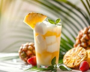 Tropische mocktail met kokos en ananas