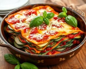 Vegetarische lasagne met courgetteplakken