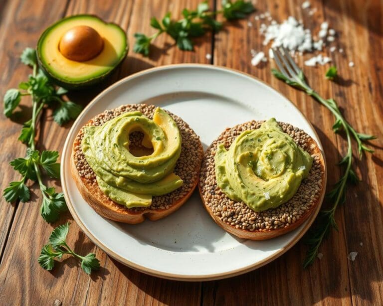 Volkoren zuurdesem bagels met avocado