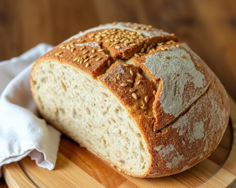 Volkoren zuurdesembrood met lijnzaad