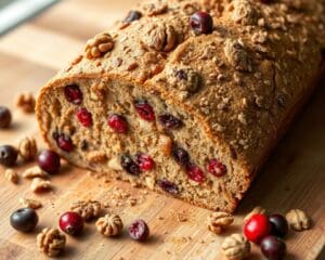 Volkorenbrood met walnoten en cranberries