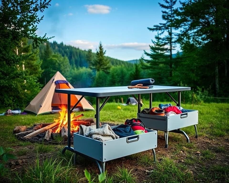 Voordelen van opklapbare campingtafels met opberglades