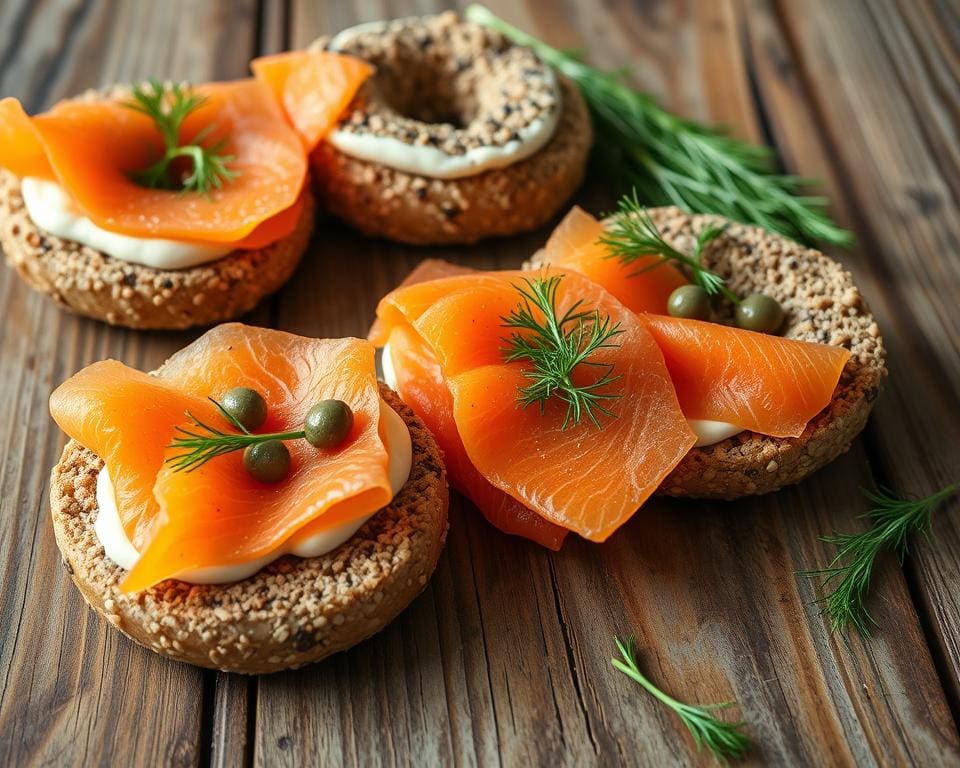 bagels met zalm en roomkaas