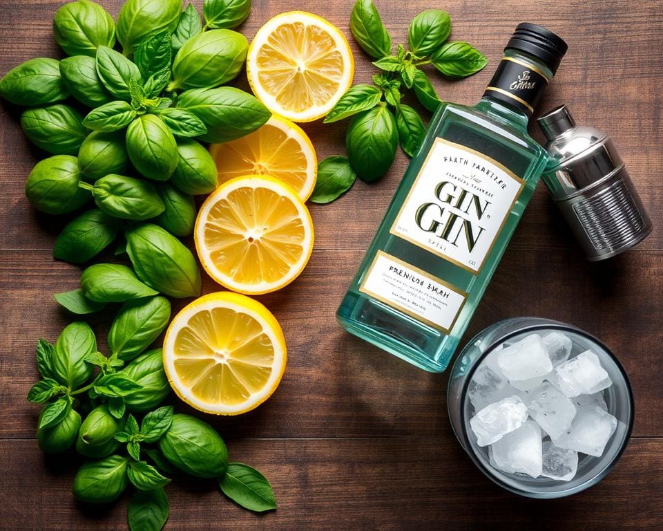 ingrediënten voor Gin Basil Smash