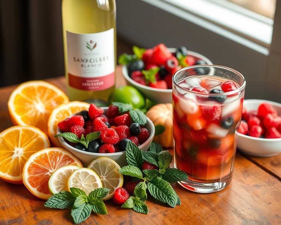 ingrediënten voor Sangria Blanco