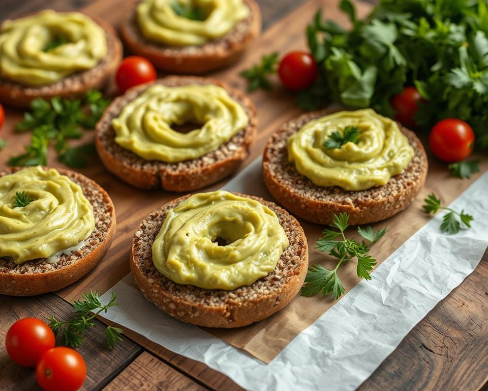 volkoren zuurdesem bagels met avocado