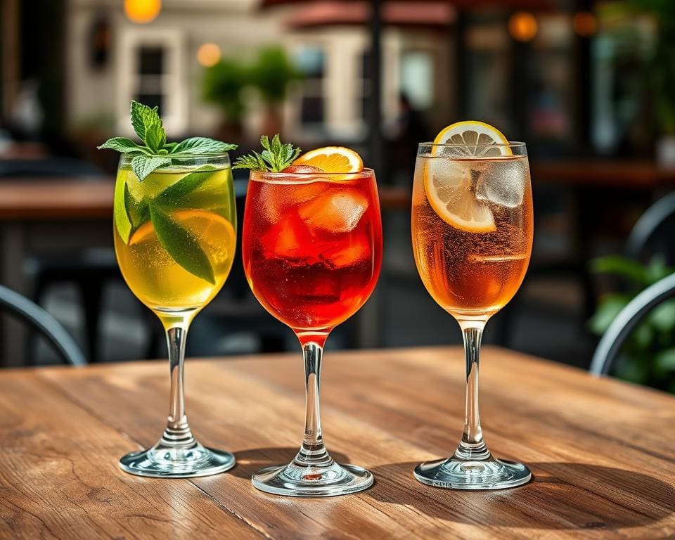 wijncocktails zoals Hugo, Negroni en Spritz