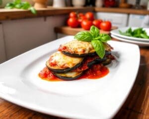 Aubergine parmigiana met verse tomatensaus