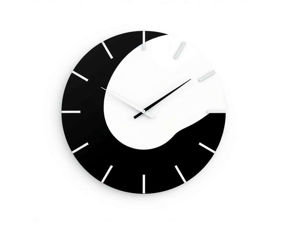 Design muurklok in zwart-wit: minimalistisch en modern