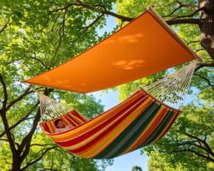 Hangmatten met ingebouwde zonnescherm voor comfort