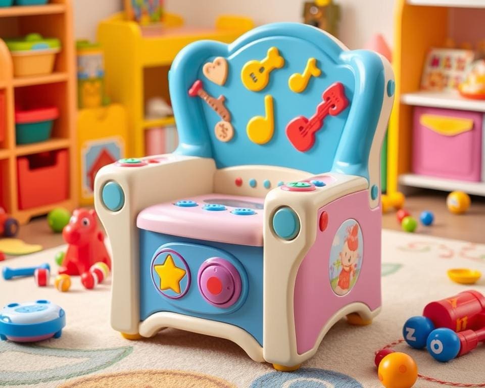 Kinderstoelen met ingebouwde muziekmodules