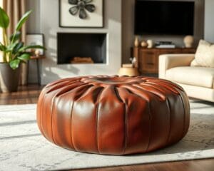 Luxe poef in leer: stijlvol en veelzijdig