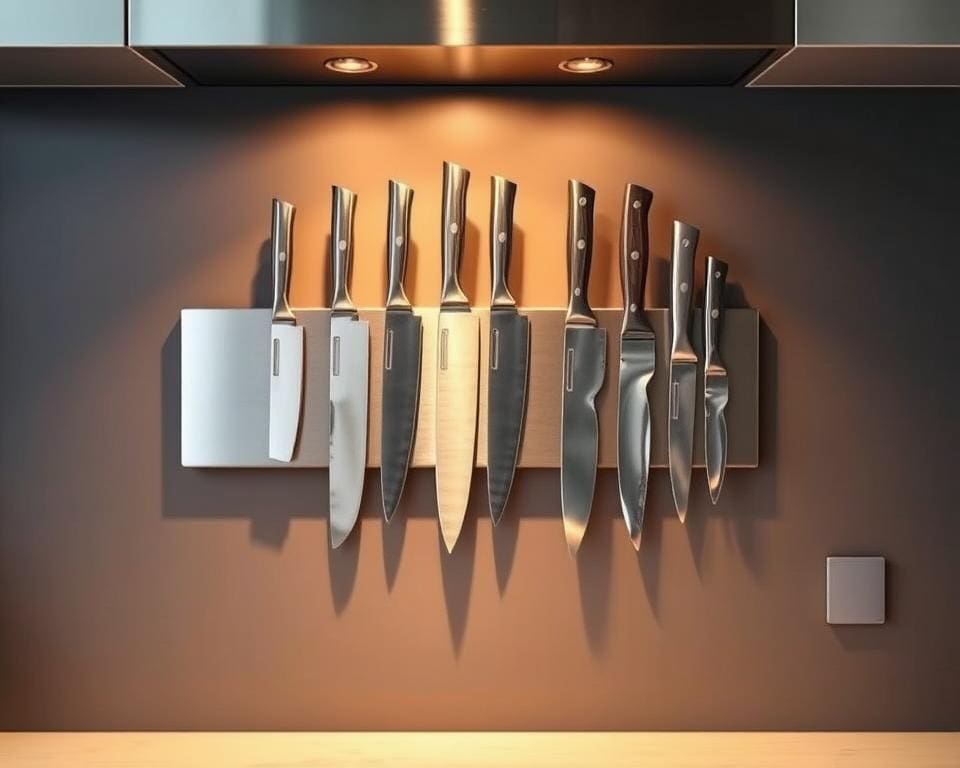 Magnetische wandstrip voor messen: veilig en overzichtelijk