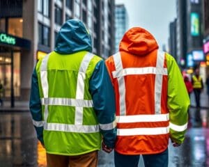 Regenjassen met reflecterende strips voor veiligheid