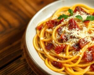 Spaghetti carbonara met een vleugje Parmezaan
