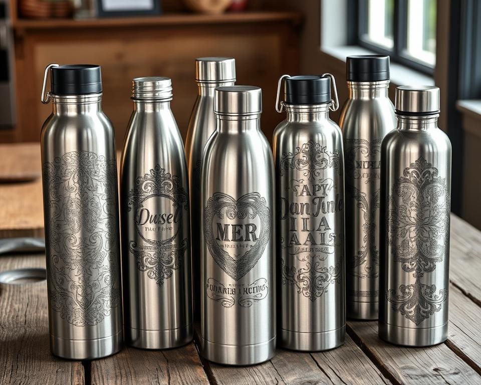 Thermosflessen met een unieke gepersonaliseerde gravure