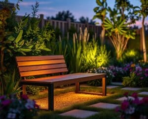 Tuinbank met LED-verlichting: sfeer en zitcomfort