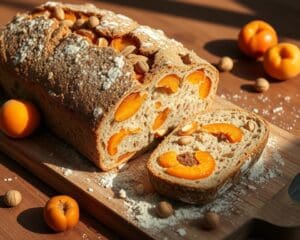 Volkoren zuurdesembrood met abrikozen en hazelnoten