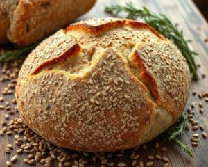 Volkoren zuurdesembrood met lijnzaad en rozemarijn