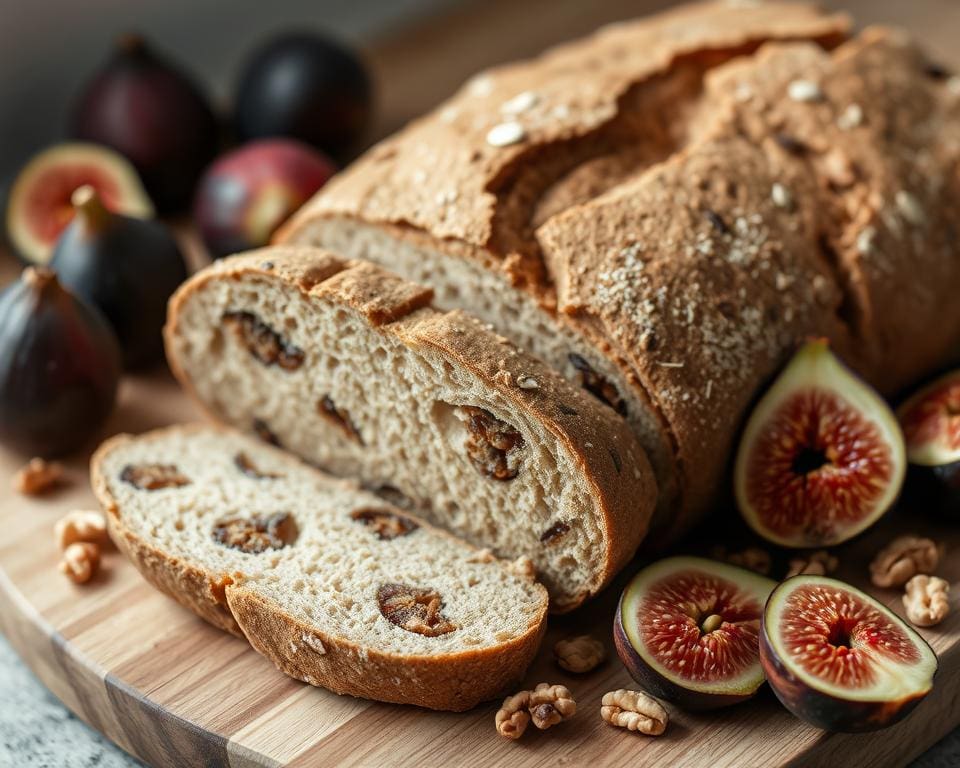 Volkoren zuurdesembrood met vijgen en walnoten