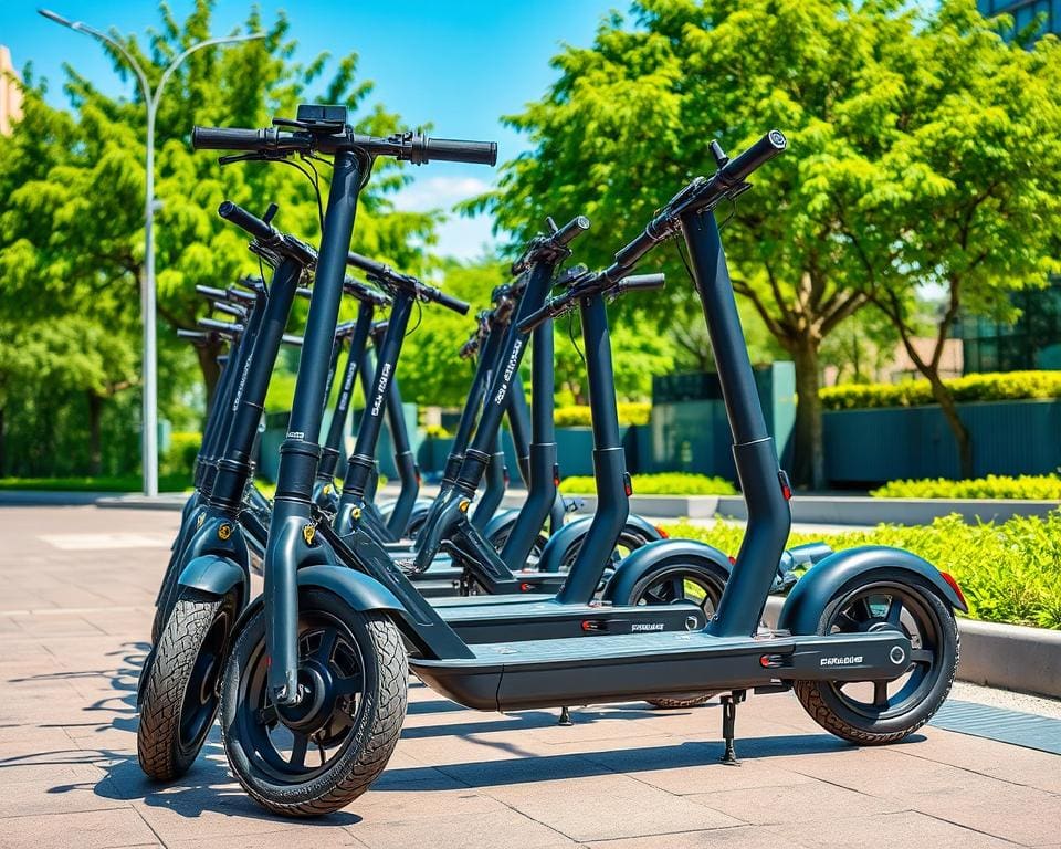 Elektrische scooters met veilige antislipbanden