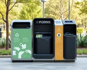 Multifunctionele afvalbakken met sorteersysteem voor duurzaamheid