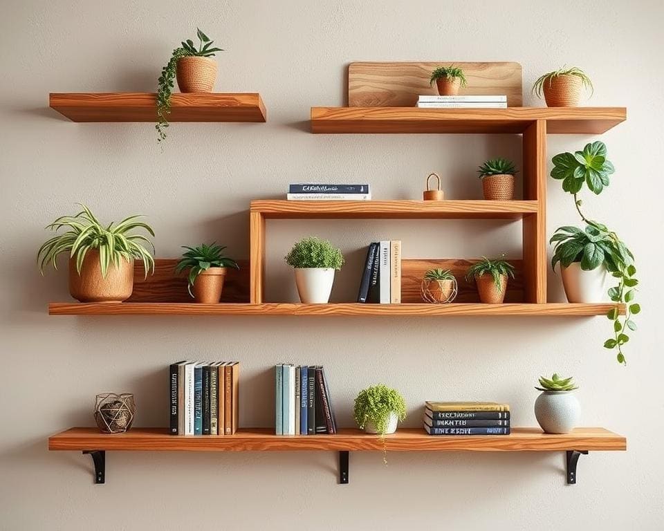 Wandrekken met houten planken voor een natuurlijke uitstraling