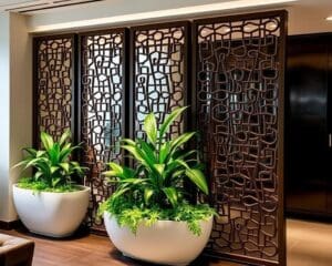 Decoratieve kamerschermen met plantenhouder voor groen