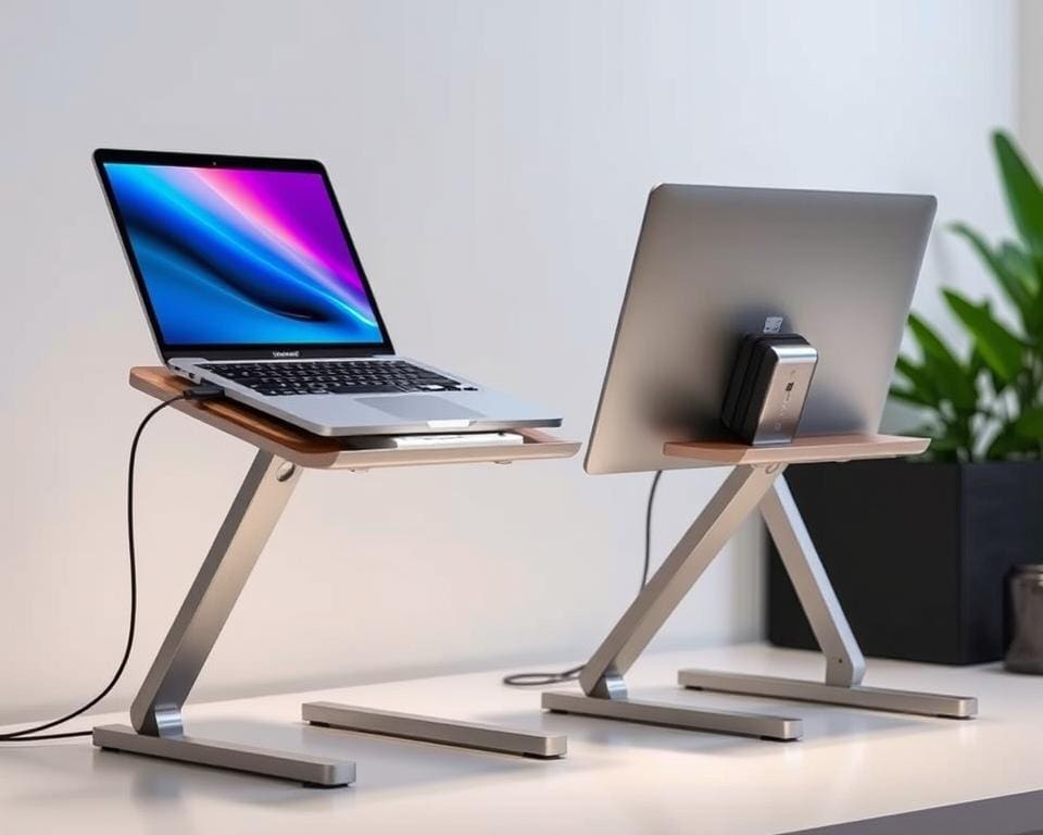 verstelbare laptopstands met oplader