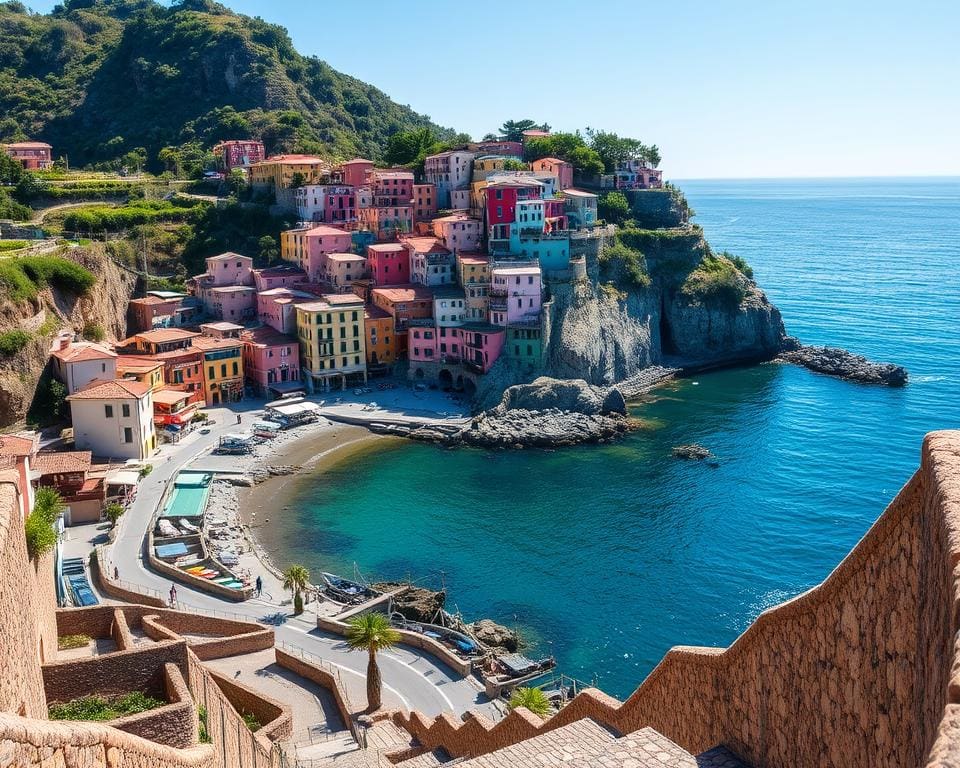 Manarola – Bonte huizen op rotsen aan zee 🇮🇹