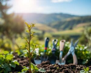 Welk gereedschap gebruik je voor jonge boompjes?