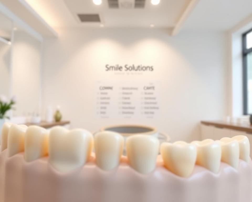 Hoe bereken je de totale kosten voor kronen bij Smile Solutions?