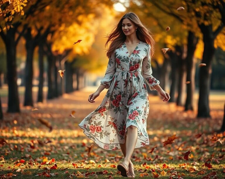 Hoe draag je bloemenprints in de herfst?