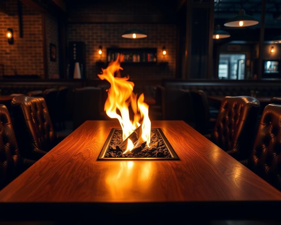 Is een tafel met vuur geschikt voor horeca?