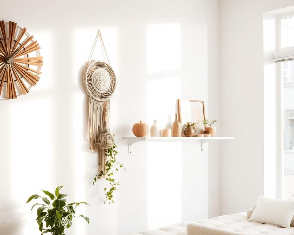 Wat zijn sfeervolle accenten voor een witte muur?